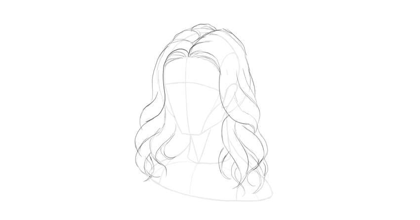 850x445 How To Draw Hair Step - Wavy Hair Drawing