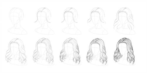 500x250 Tutorial - Wavy Hair Drawing