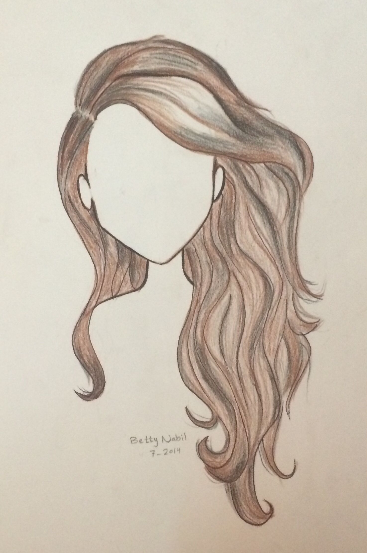 Wavy Hair Drawing At Paintingvalley Com Explore Collection