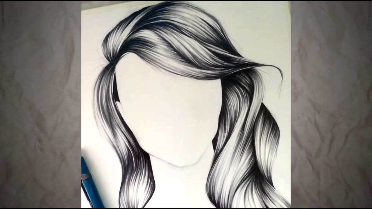 Wavy Hair Drawing At Paintingvalley Com Explore Collection