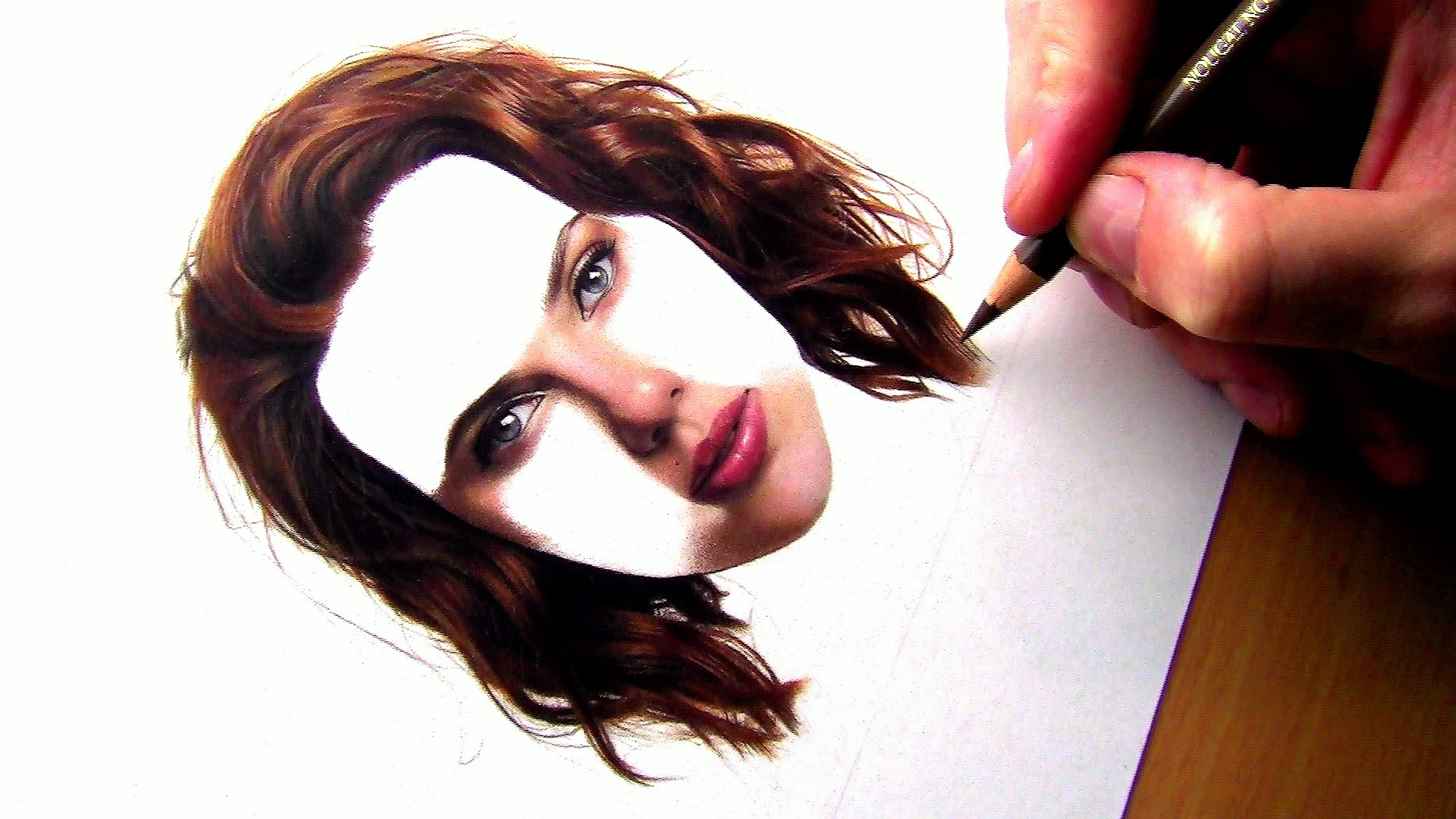 1865x1049 Drawing Realistic Red Wavy Hair In Colored Pencils - Wavy Hair Drawing