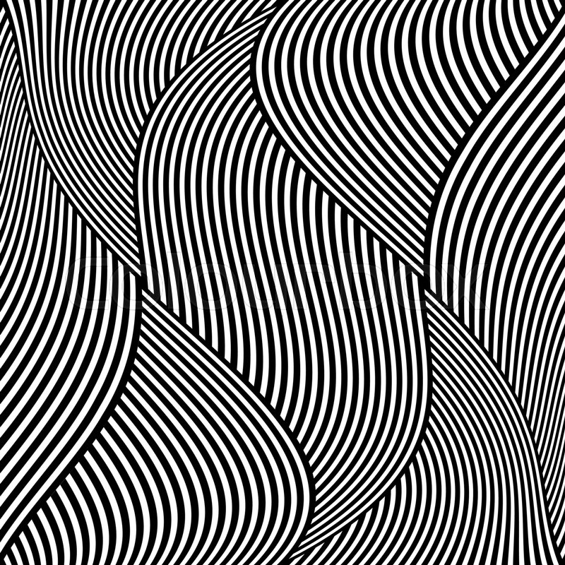 800x800 Op Art Wavy Lines Pattern Abstract Stock Vector Colourbox - Wavy Line Drawing