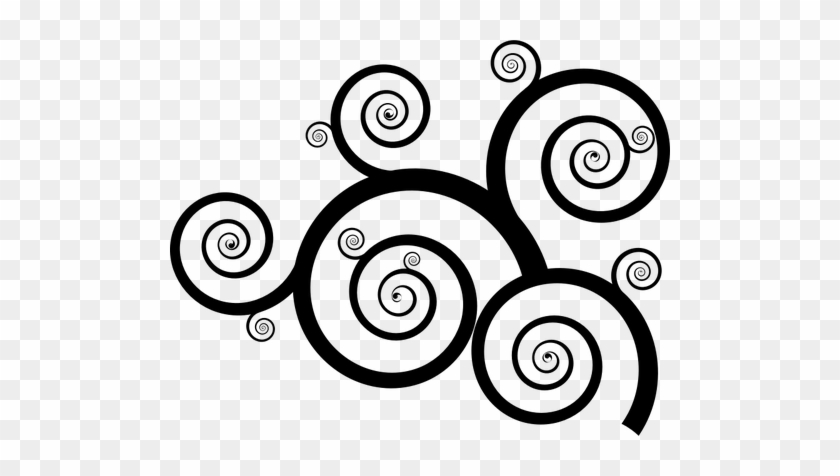 840x476 Black And White Wavy Spiral Pattern Vector Image - Wavy Line Drawing