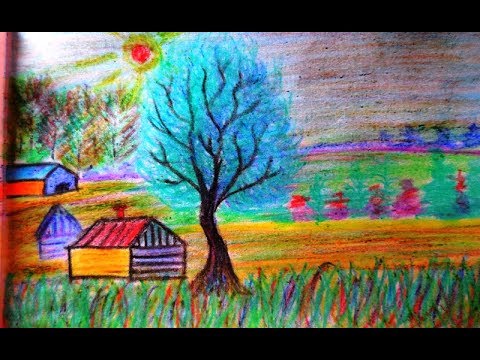 480x360 how to draw a scenery with wax crayons step - Wax Drawing