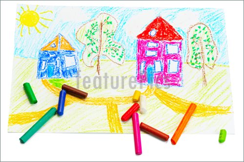 500x332 painting art wax crayons and a children's drawing - Wax Drawing
