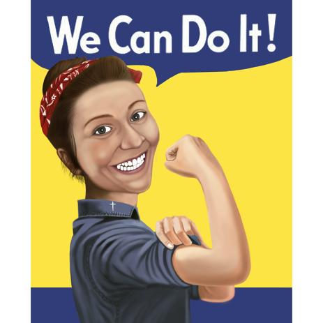 463x463 Customized Caricature Poster - We Can Do It Drawing