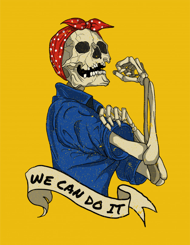 626x806 We Can Do It Skull Vector Premium Download - We Can Do It Drawing