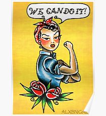 210x230 Bandana Drawing Posters Redbubble - We Can Do It Drawing