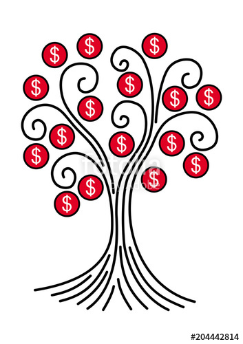 353x500 money tree symbolic metaphorical drawing a stylized tree - Wealth Drawing