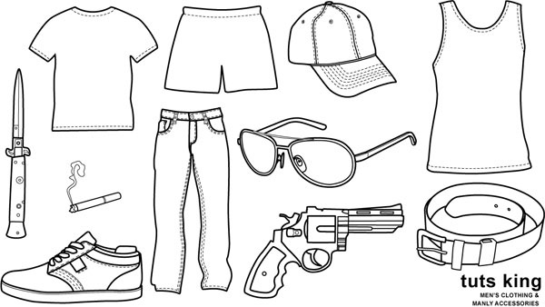 600x338 men wear clothing line drawing vector goods free vector in adobe - Wear Drawing