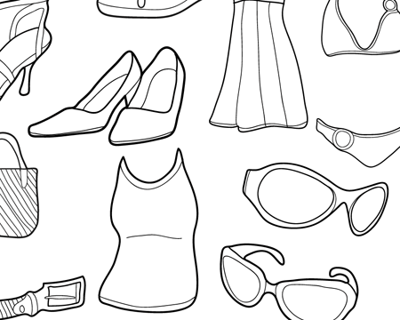 450x360 women wear clothing line drawing goods - Wear Drawing