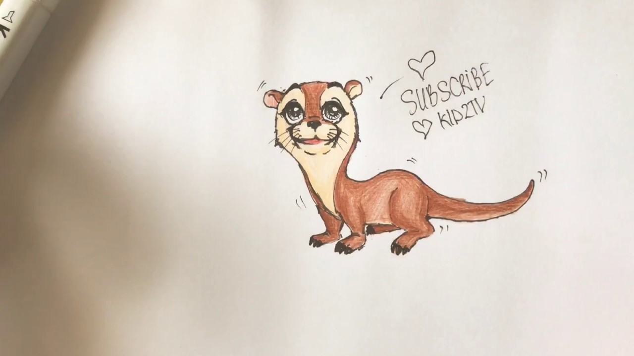 1280x720 How To Draw A Weasel Cute And Easy Step - Weasel Drawing