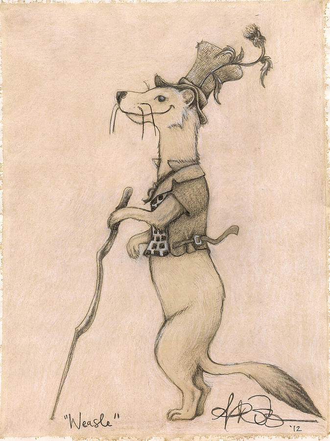 674x900 Wind In The Willows - Weasel Drawing