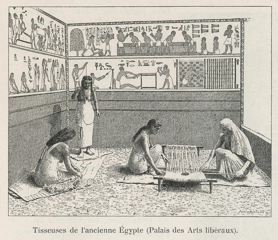 900x775 weaving in ancient egypt date drawing - Weaving Drawing