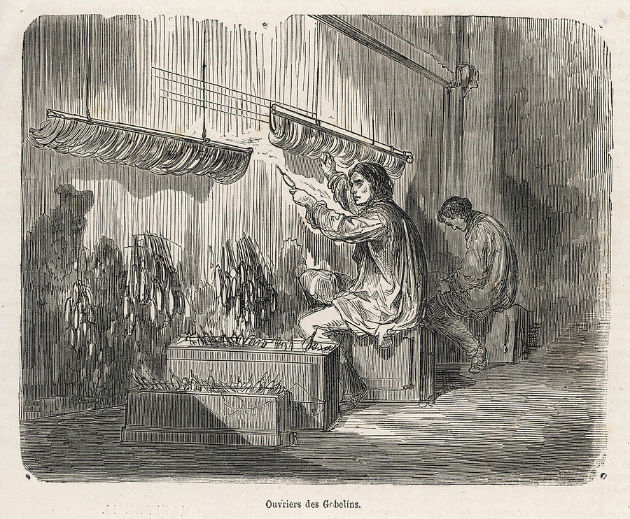 900x742 weaving tapestry at les gobelins drawing - Weaving Drawing