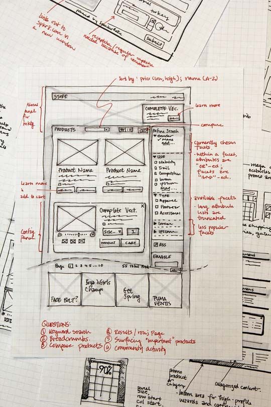 540x810 great examples of web design sketches sketchingwireframing - Web Design Drawing