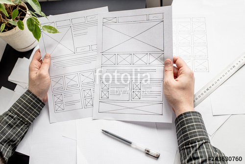 500x334 ux website designer drawing wireframe sketch of prototype - Website Design Drawing