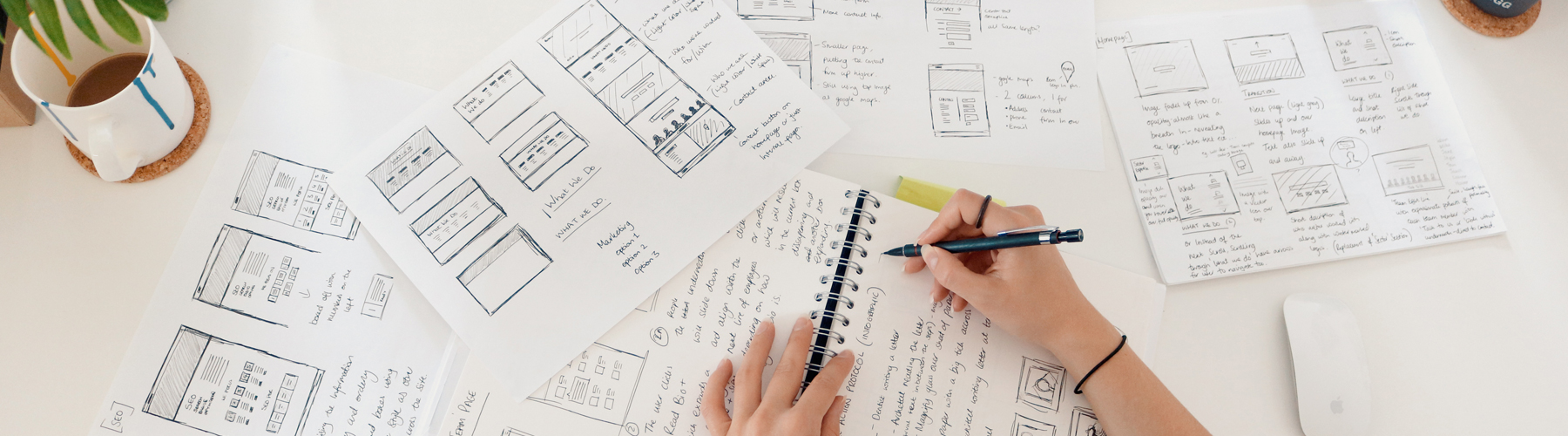 1800x500 Web Design Born Thinking - Website Design Drawing