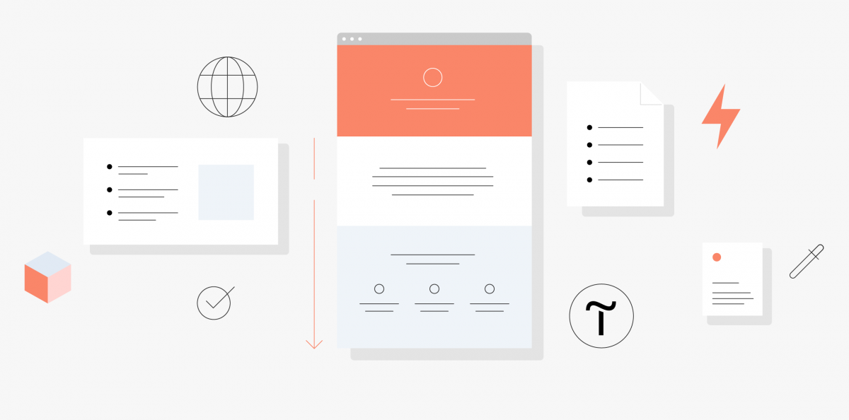 1200x594 Web Design How To Use Icons On Landing Pages - Website Design Drawing