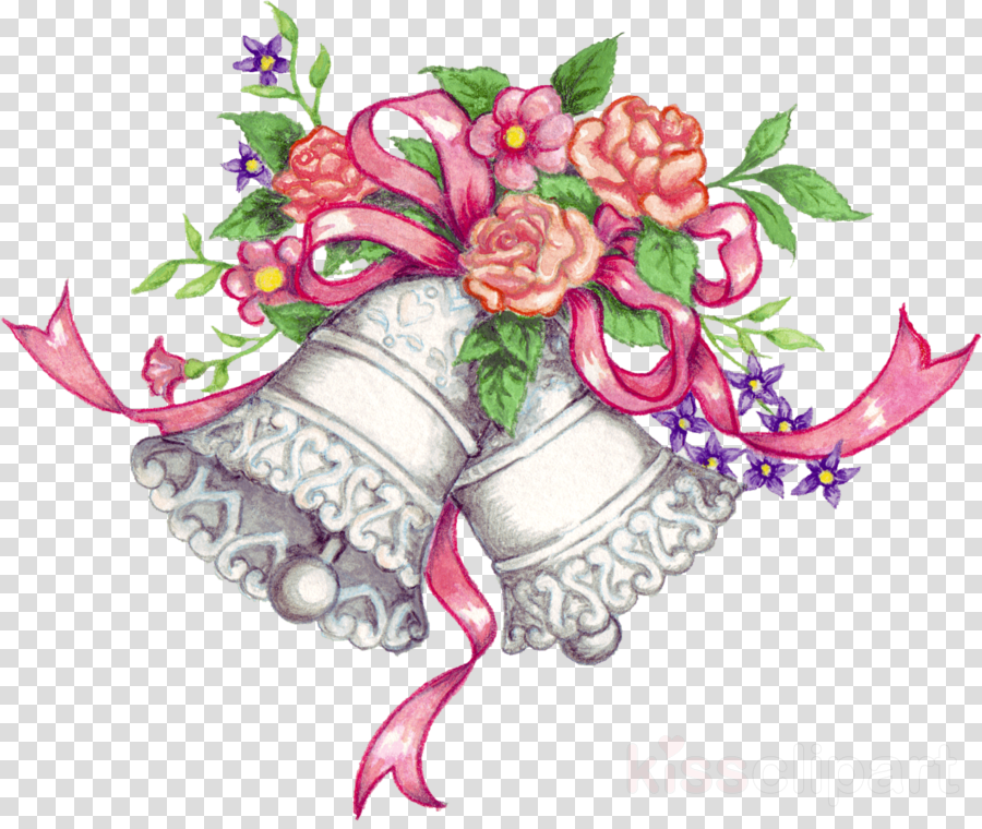 900x760 wedding, drawing, flower, transparent png image clipart free - Wedding Bells Drawing