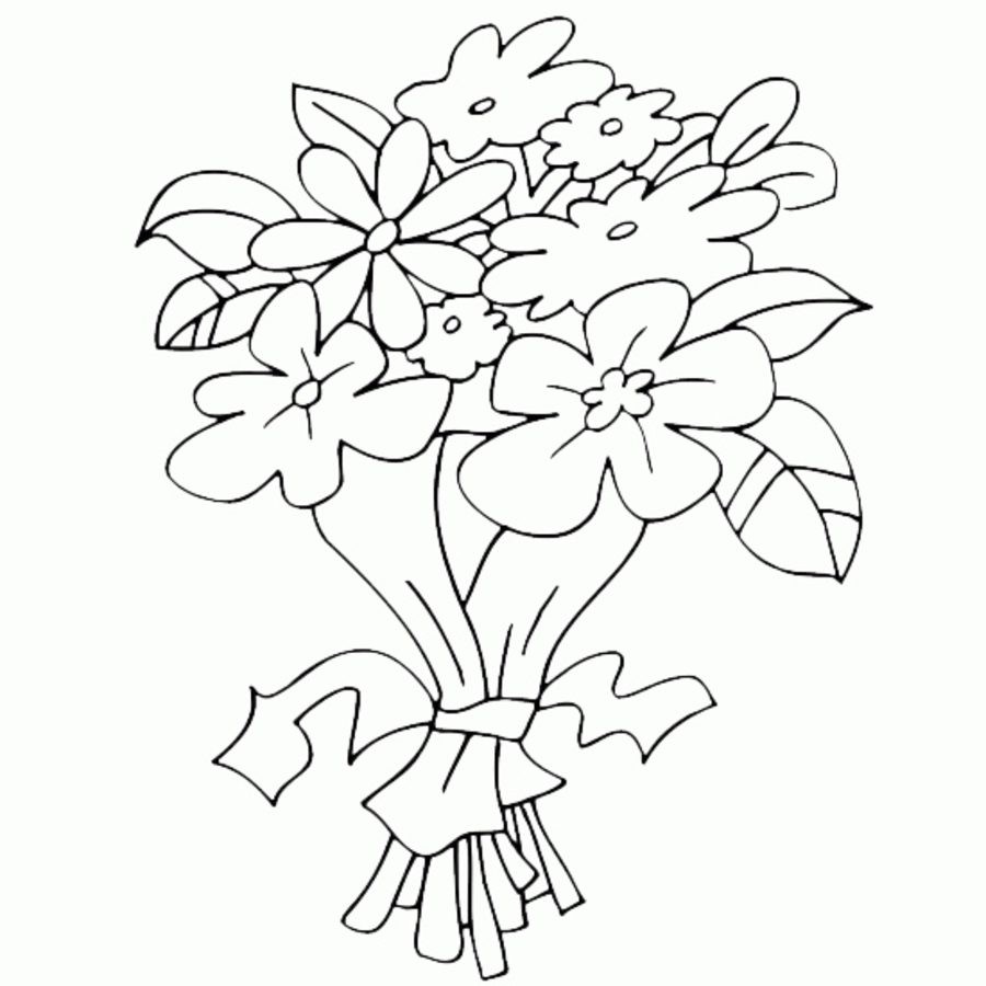 900x900 wedding bouquet drawing epic flowers coloring pages - Wedding Bouquet Drawing