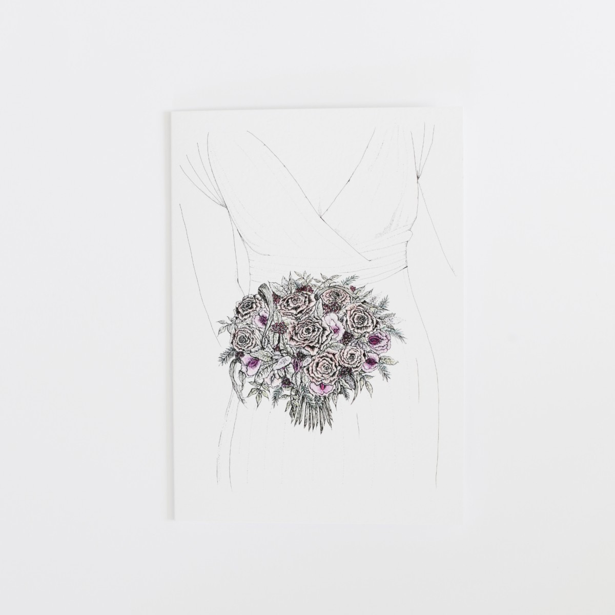 1200x1200 wedding bouquet greetings card - Wedding Bouquet Drawing