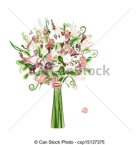 450x470 wedding bouquet floral for your design - Wedding Bouquet Drawing