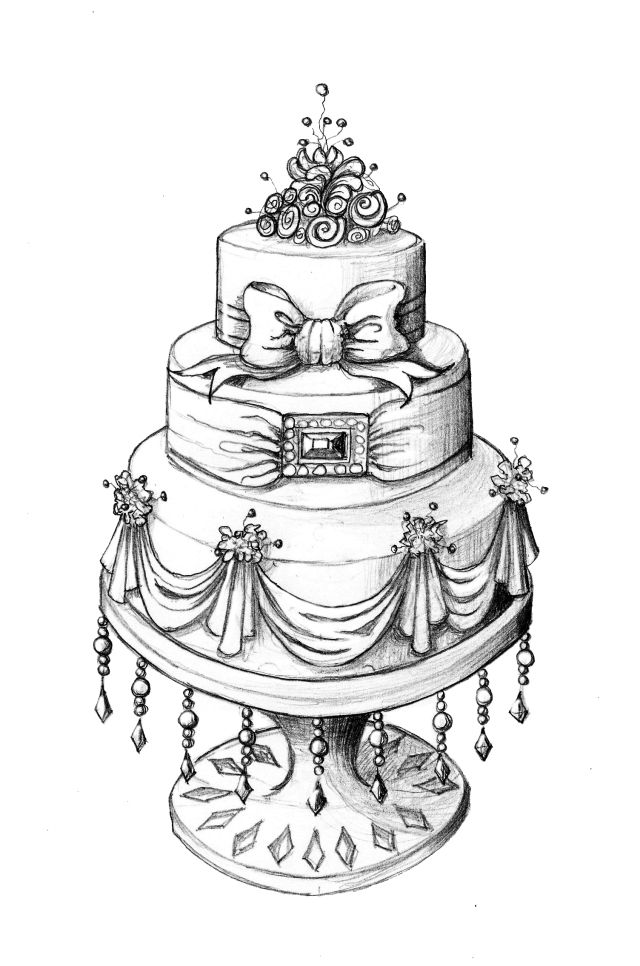 640x966 i wish i could sketch' like this!! event styling - Wedding Cake Black And White Drawing