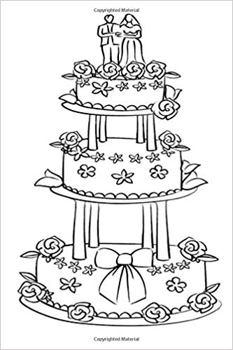 Wedding Cake Black And White Drawing at PaintingValley.com | Explore ...