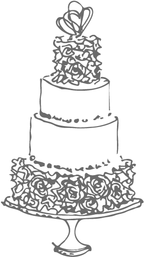 Wedding Cake Black And White Drawing At Paintingvalley Com