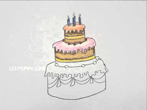 480x360 how to draw a wedding cake - Wedding Cake Drawing