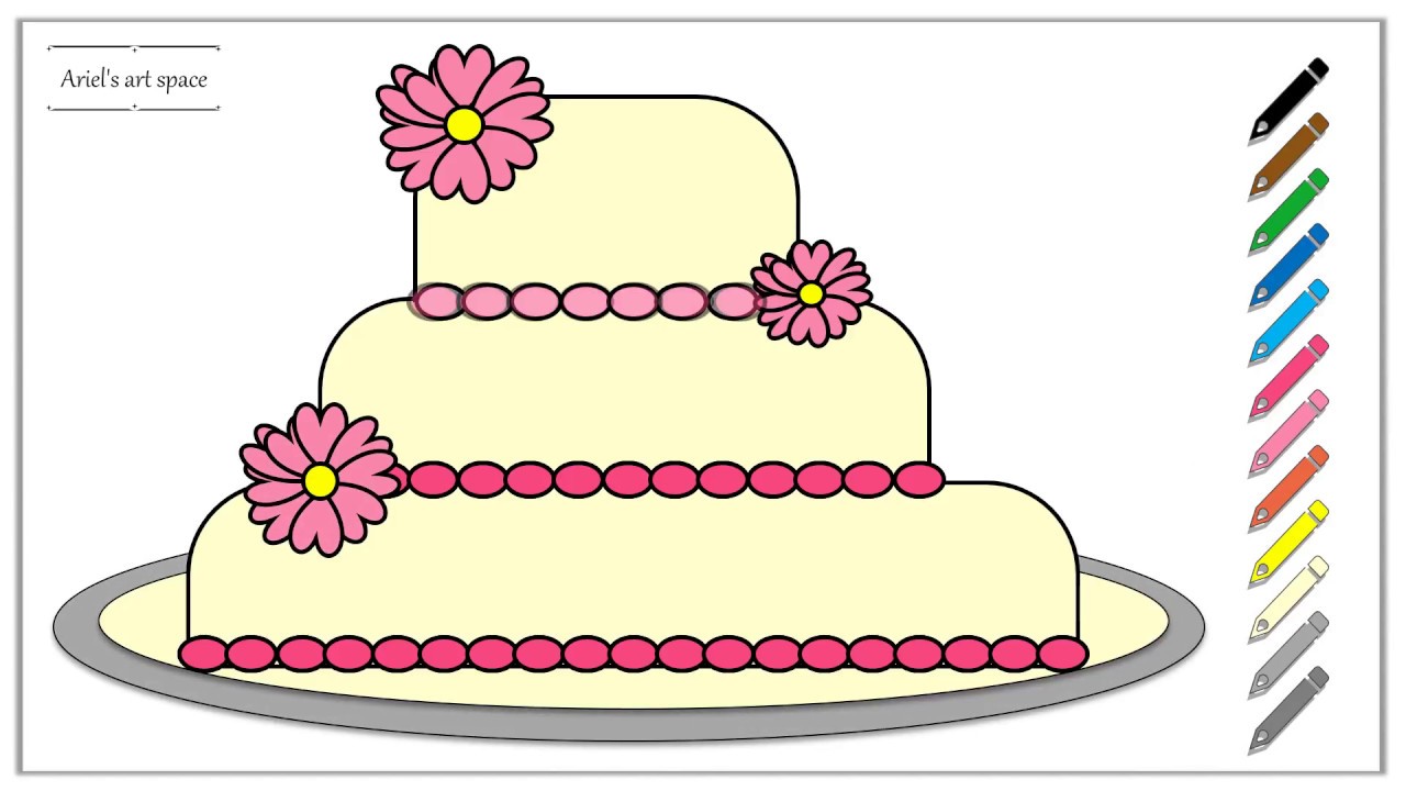 1280x720 how to draw a wedding cake or a birthday cake - Wedding Cake Drawing