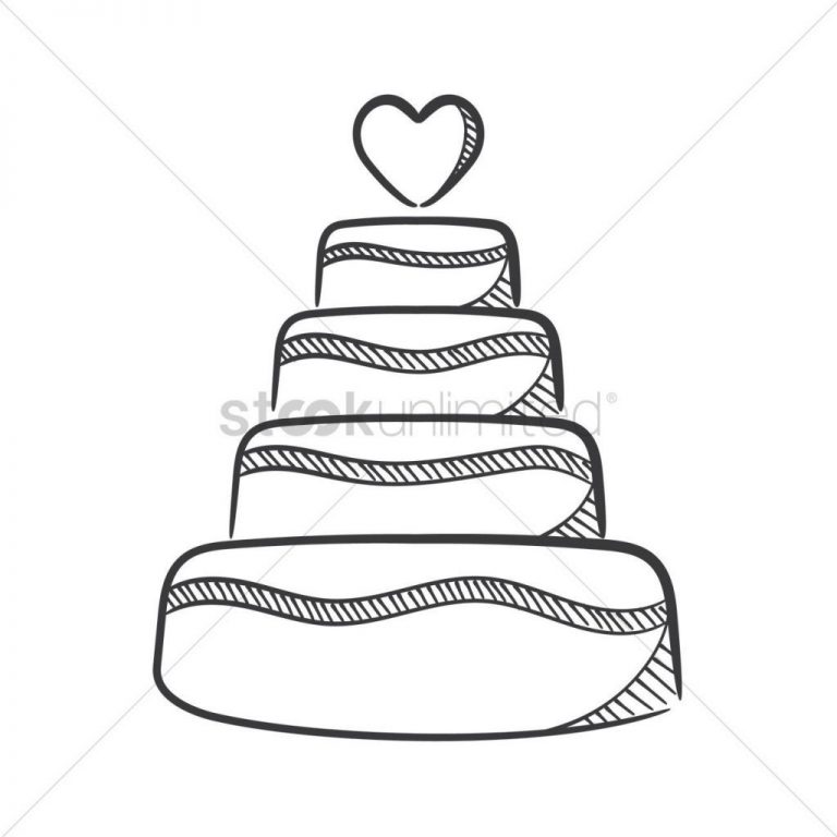 768x768 more cool wedding cake drawing you'll love - Wedding Cake Drawing