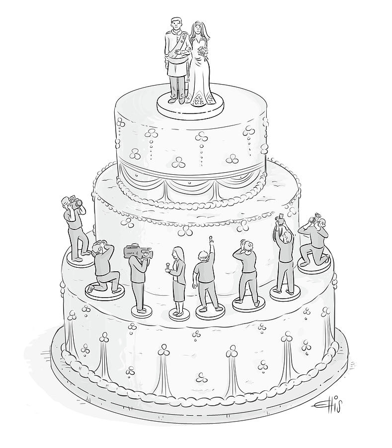 789x900 royal wedding cake drawing - Wedding Cake Drawing