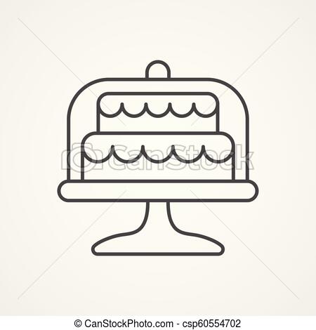 450x470 cake vector icon sign symbol wedding cake line icon, outline - Wedding Cake Line Drawing