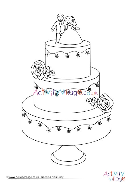 460x650 Wedding Cake Colouring - Wedding Cake Line Drawing