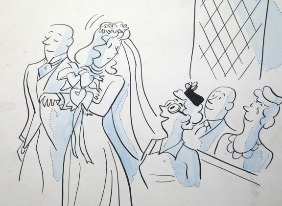 576x421 vintage orig comic art cartoon proof drawing marriage wedding - Wedding Cartoon Drawing