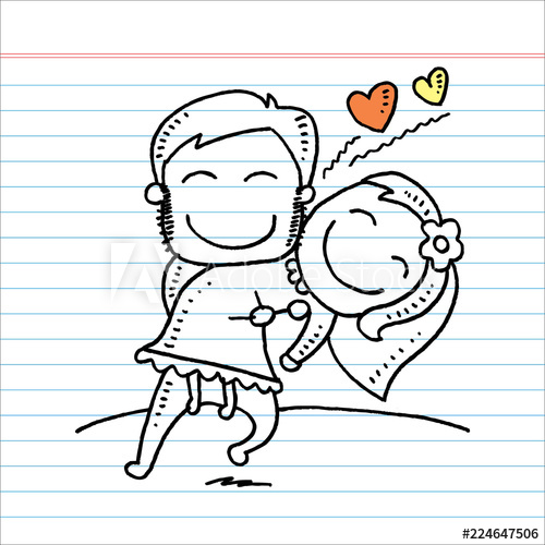 500x500 Wedding Cartoon Hand Drawing Sketch - Wedding Cartoon Drawing
