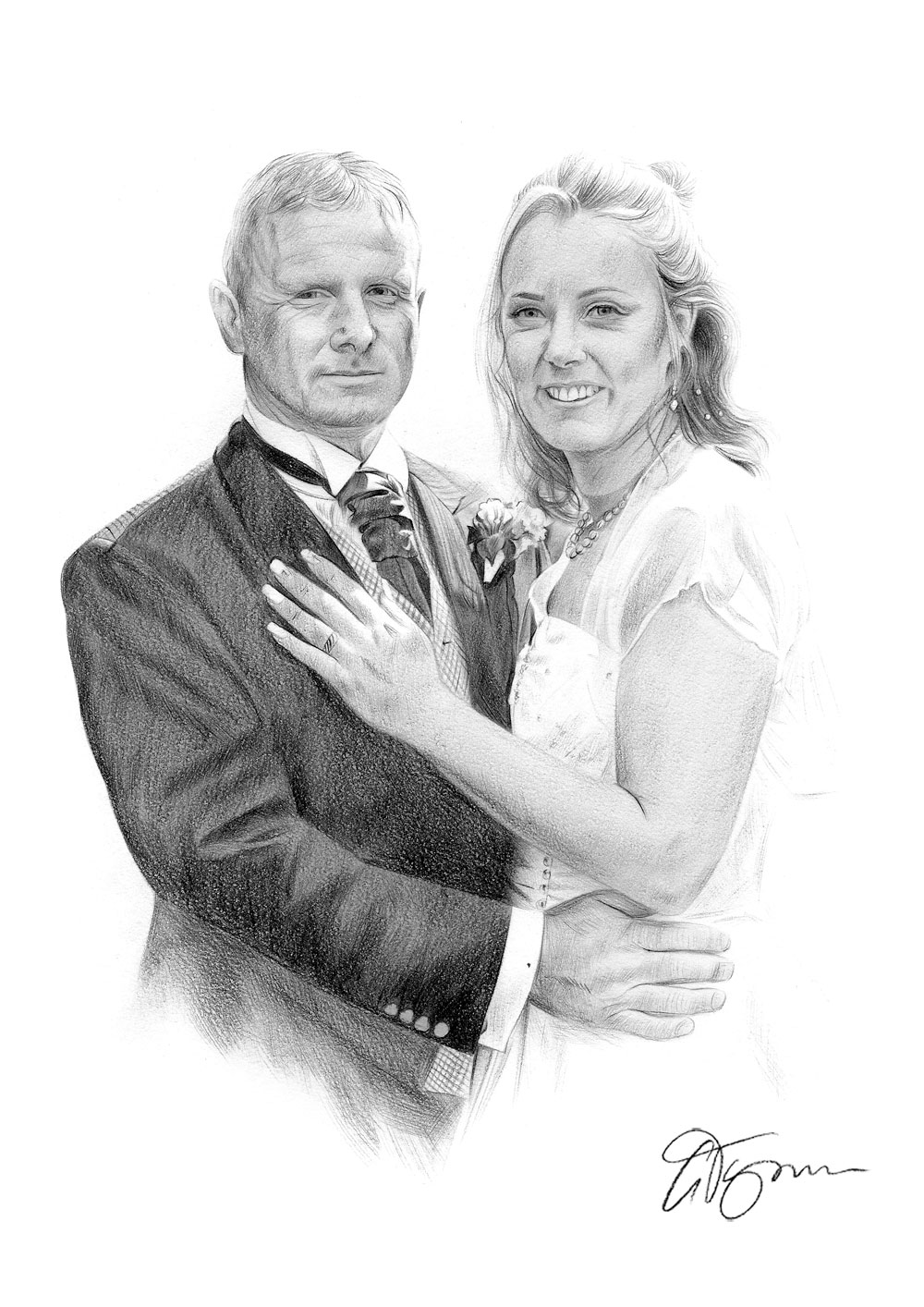 1000x1414 Pencil Drawing Of A Wedding Couple - Wedding Couple Drawing