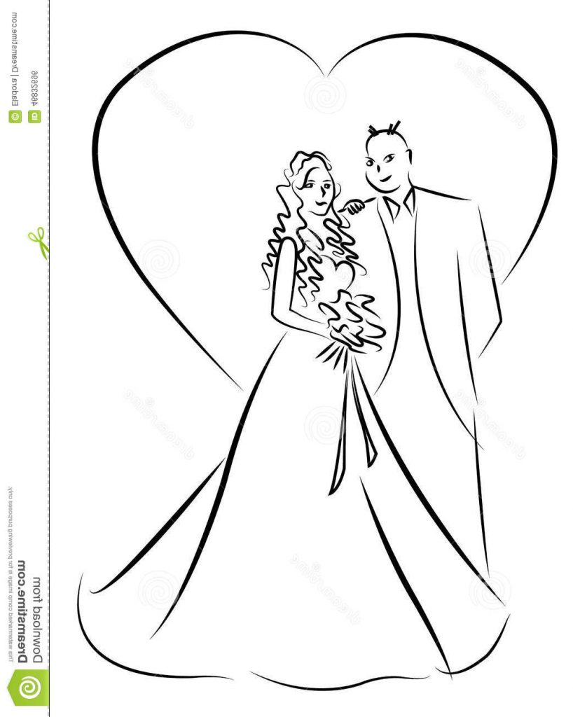 Wedding Couple Drawing at PaintingValley.com | Explore collection of ...