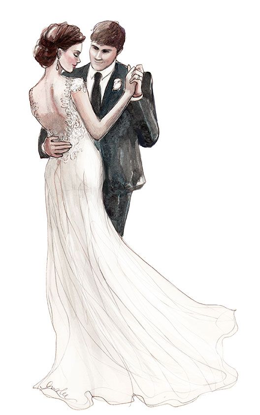 528x841 wit weddings dance inslee print fashionably drawn - Wedding Couple Drawing