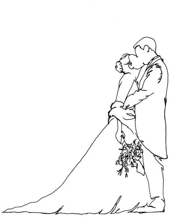 560x720 Love Lines Personalised Wedding Kiss Drawing Personalised - Wedding Drawing