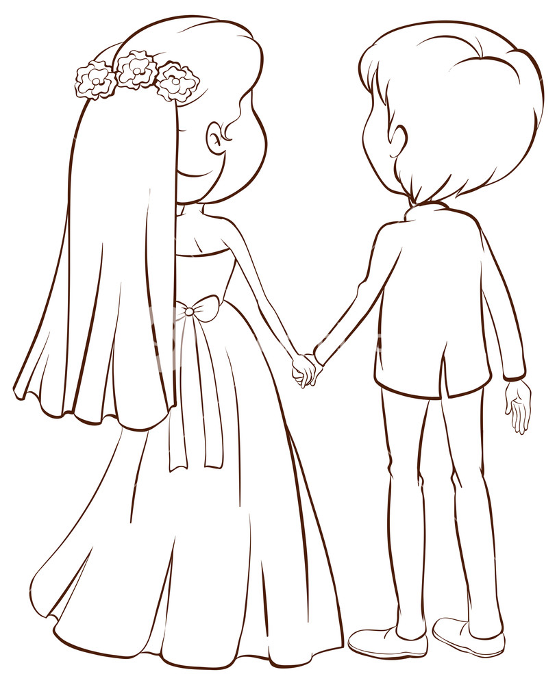 813x1000 Wedding Drawing Couple For Free Download - Wedding Drawing