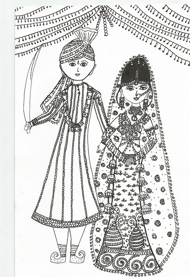 618x900 Indian Wedding Drawing - Wedding Drawing Images
