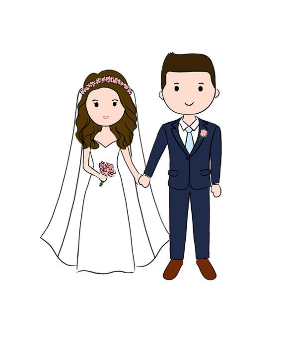 570x713 chibi couple drawing save the date - Wedding Drawing Images