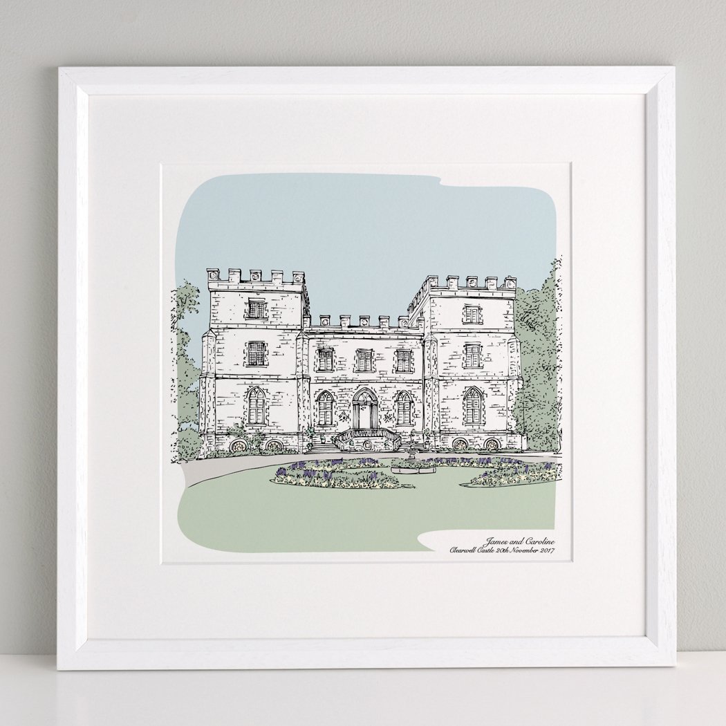 1050x1050 personalised wedding venue portrait letterfest - Wedding Drawing Pictures