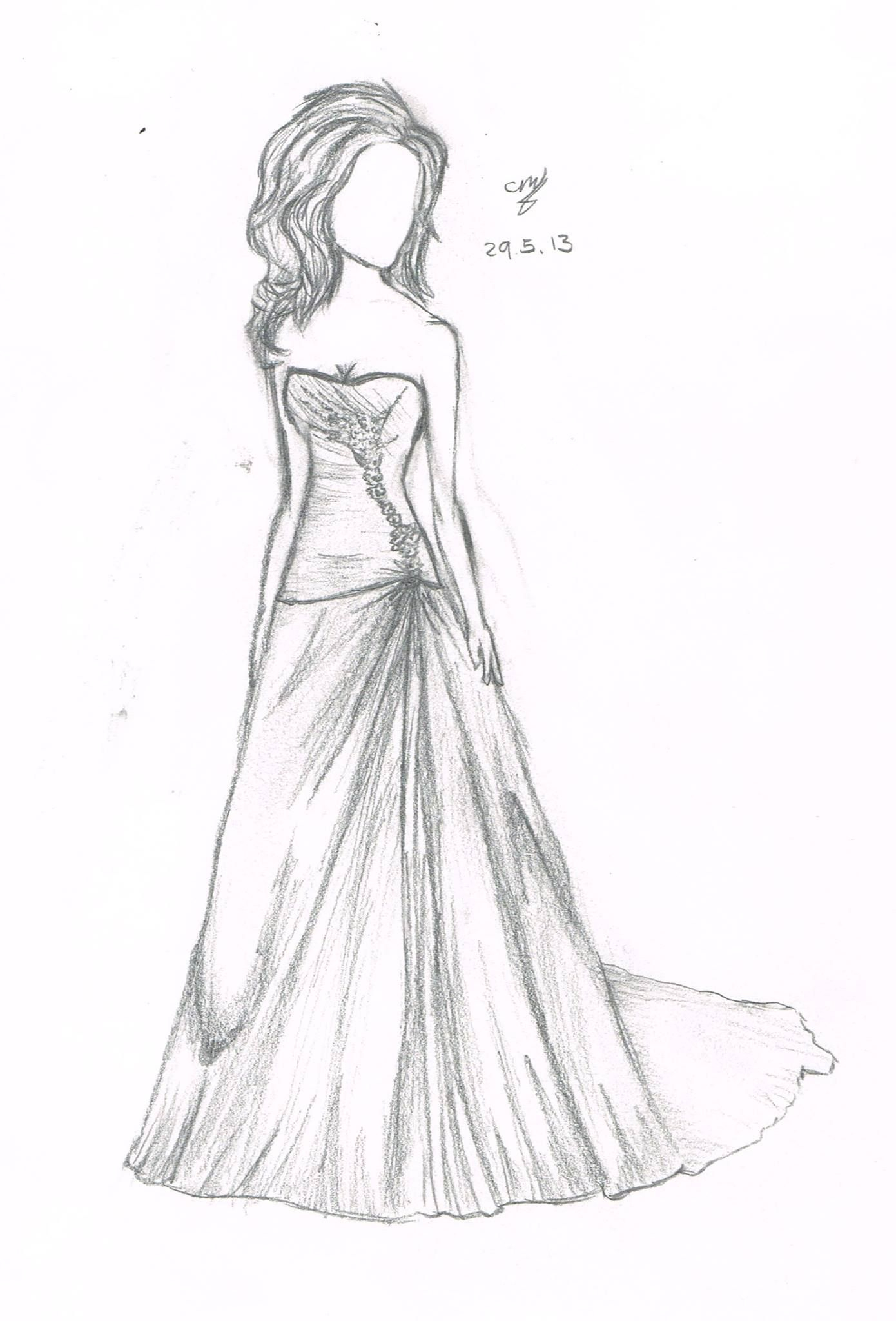 1390x2048 simple drawing of wedding gown popular dresses wedding dress - Wedding Drawing Pictures