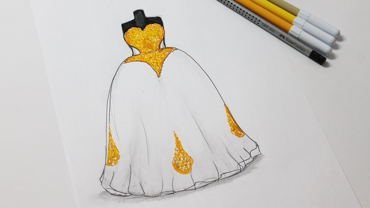 1280x720 how to draw a wedding dress - Wedding Dress Drawing