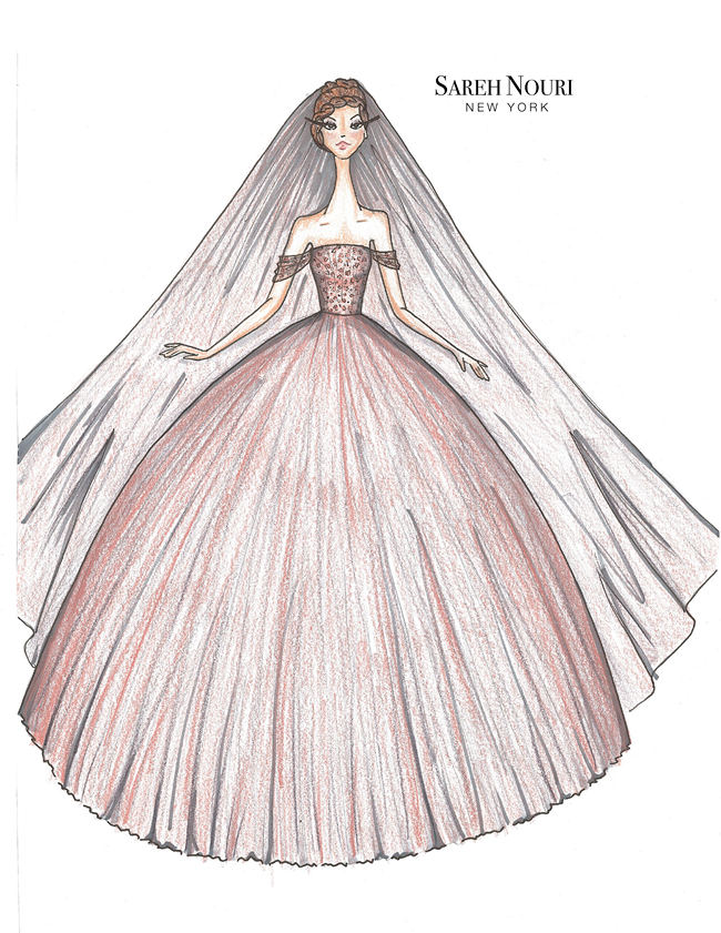 650x841 from sketch to gown wedding dress designer sketches - Wedding Dress Drawing Designs