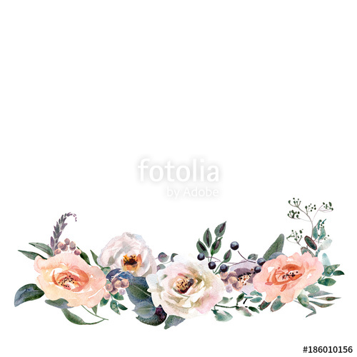 500x500 hand drawing watercolor wedding bridal bouquet green and purple - Wedding Flowers Drawing